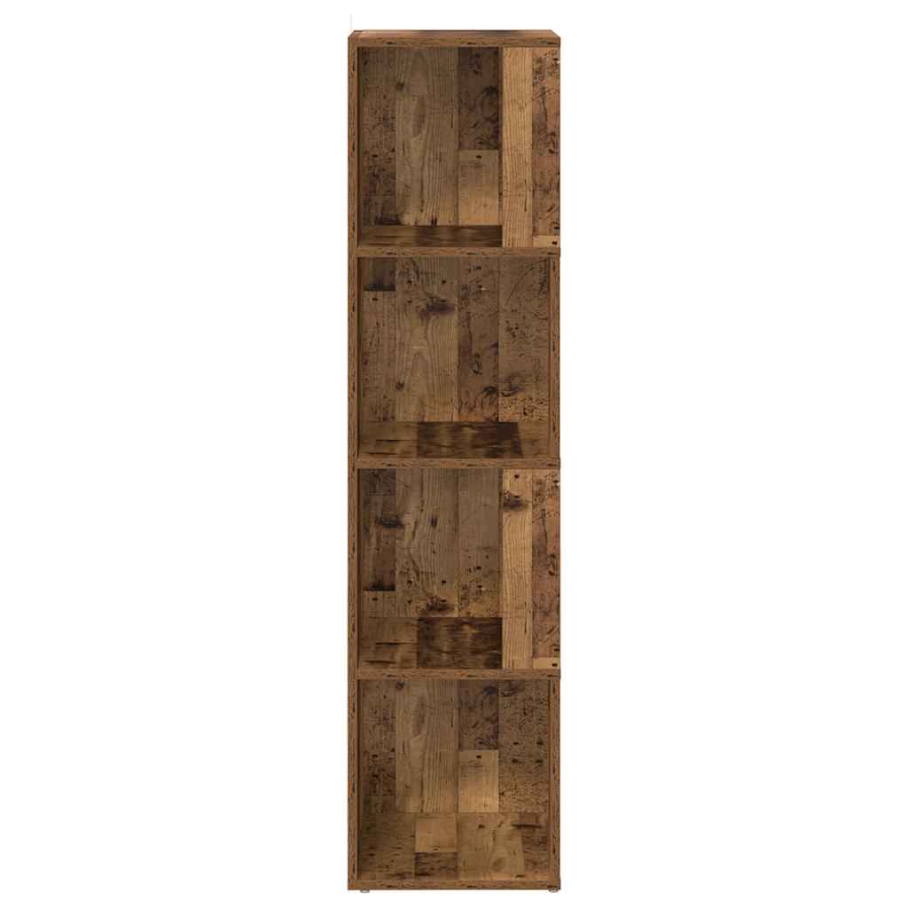 antik fa színű szerelt fa sarokszekrény 33 x 33 x 132 cm