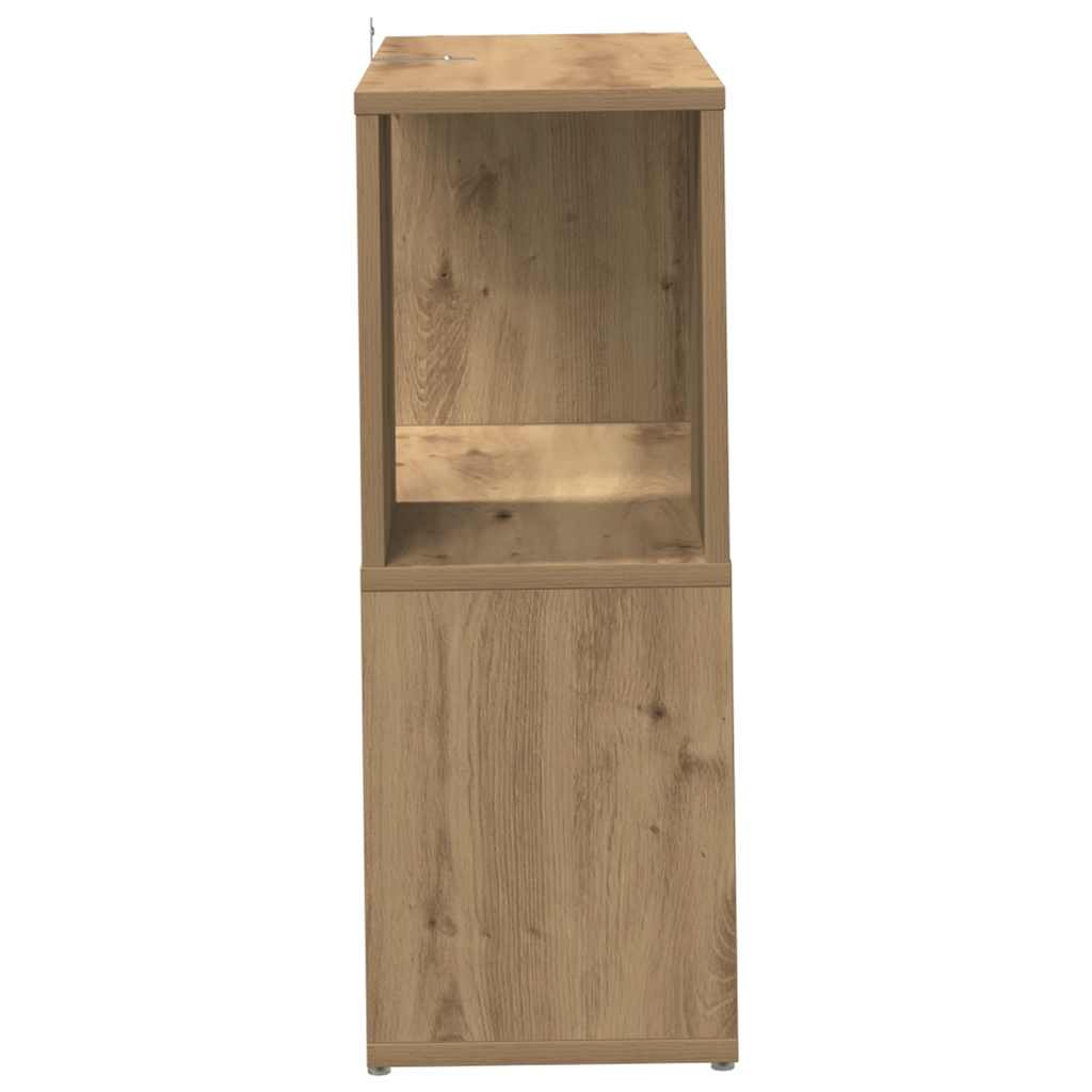 kézműves tölgy színű szerelt fa könyvszekrény 60x24x63 cm