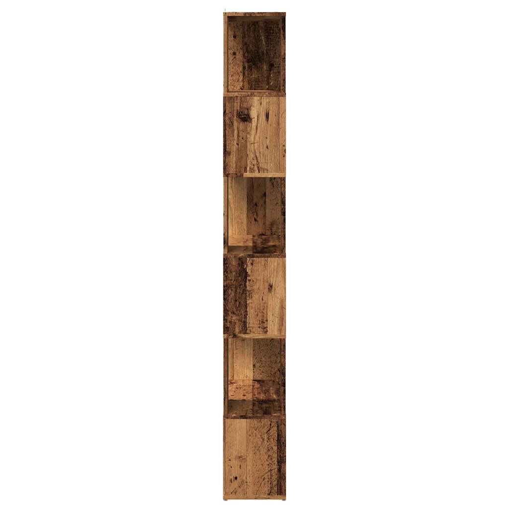 antik fa színű térelválasztó könyvszekrény 60x24x186 cm