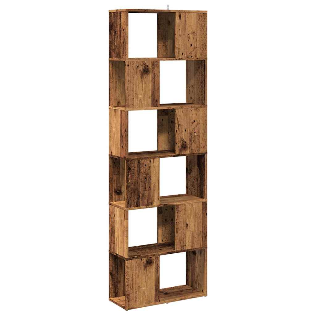 antik fa színű térelválasztó könyvszekrény 60x24x186 cm
