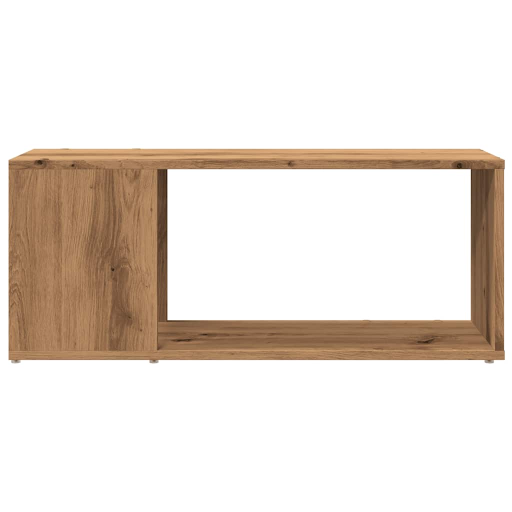 kézműves tölgy színű szerelt fa TV-szekrény 80x24x32 cm