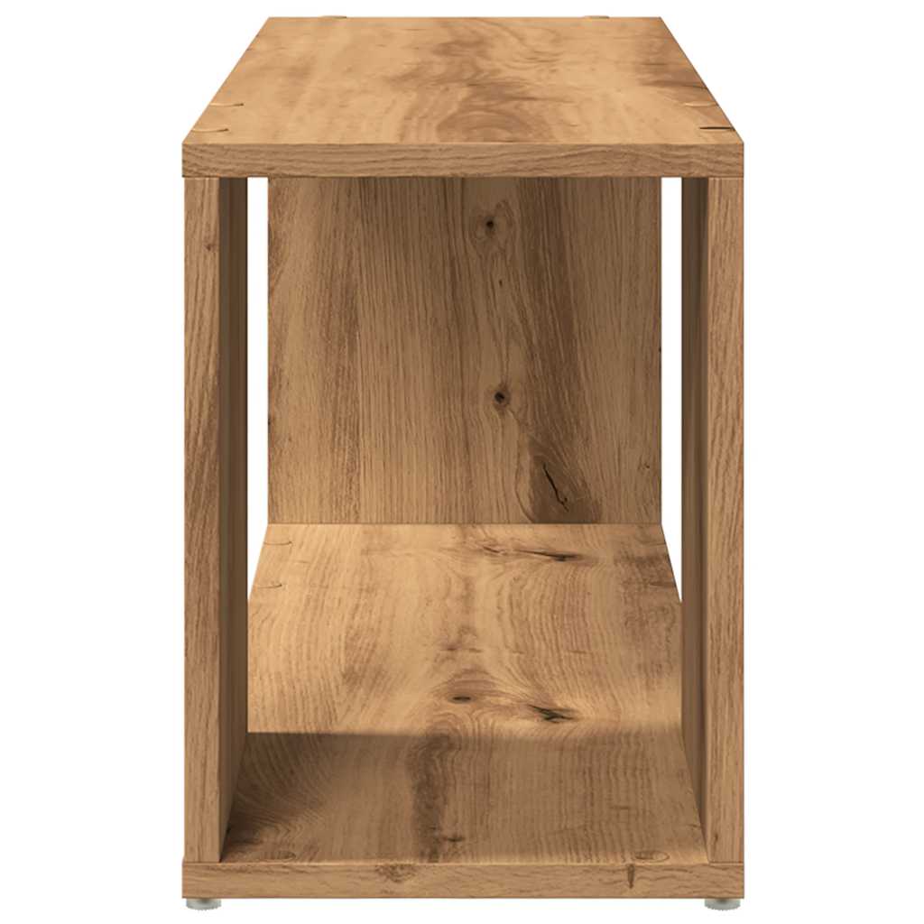 kézműves tölgy színű szerelt fa TV-szekrény 80x24x32 cm