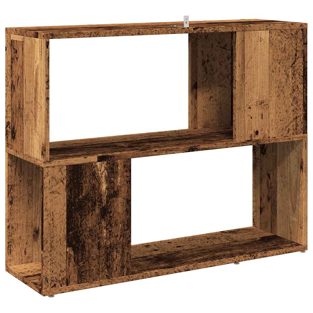 antik fa színű térelválasztó könyvszekrény 80x24x63 cm