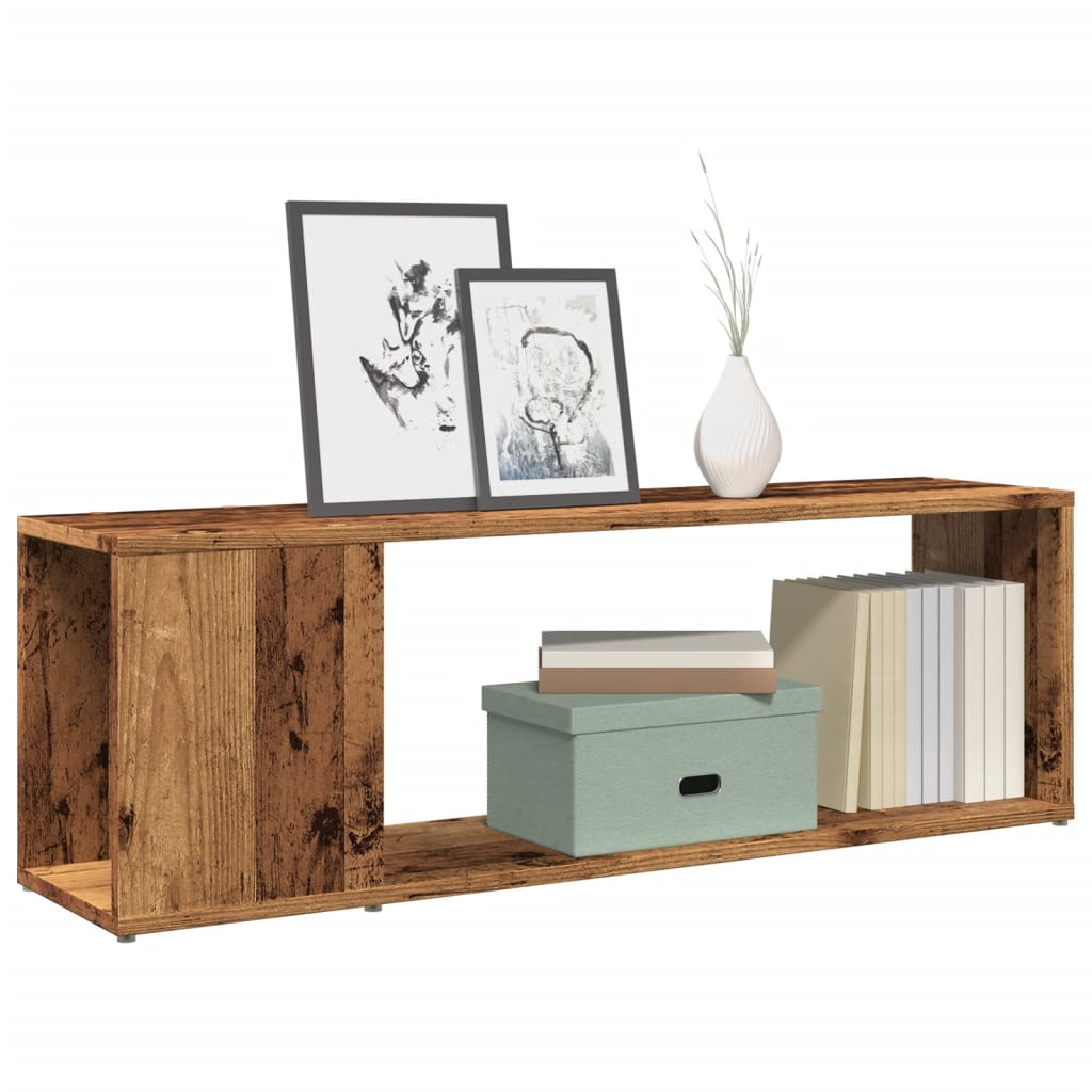 antik fa színű szerelt fa TV-szekrény 100 x 24 x 32 cm