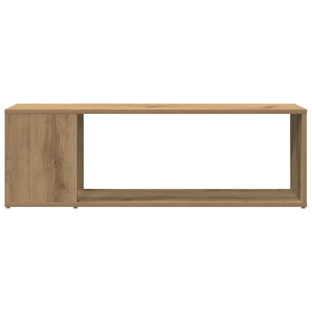 kézműves tölgy színű szerelt fa TV-szekrény 100x24x32 cm