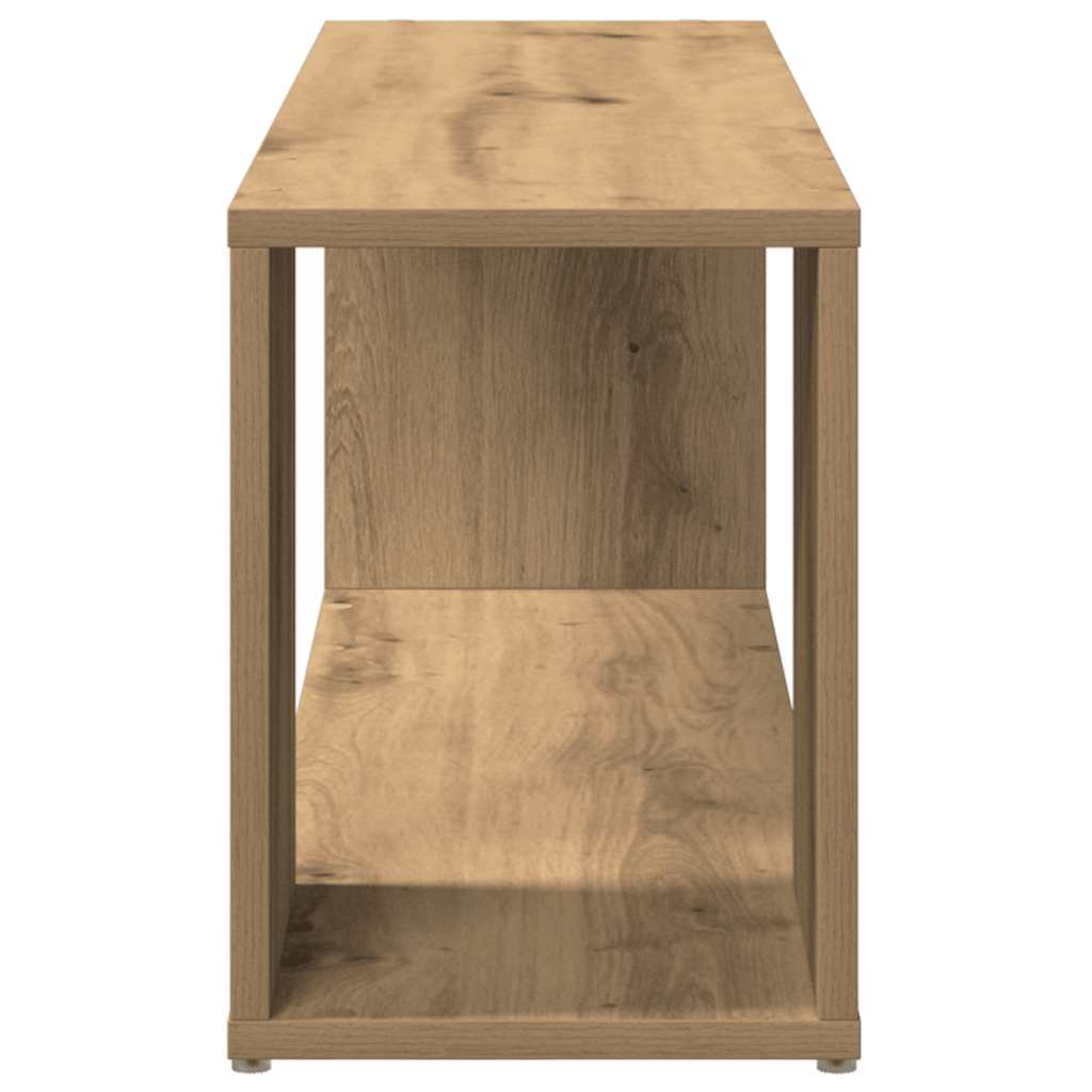kézműves tölgy színű szerelt fa TV-szekrény 100x24x32 cm