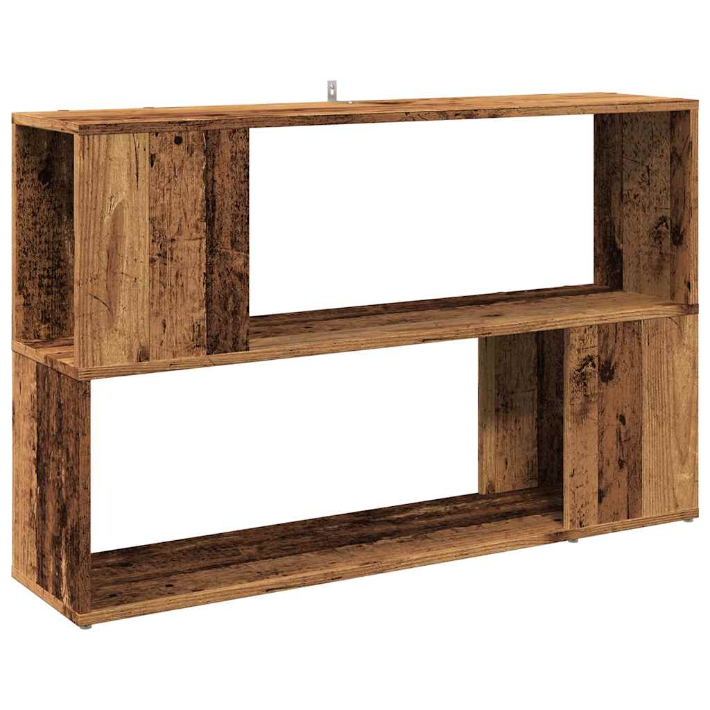 antik fa színű szerelt fa könyvszekrény 100 x 24 x 63 cm