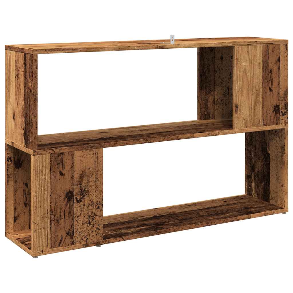 antik fa színű szerelt fa könyvszekrény 100 x 24 x 63 cm