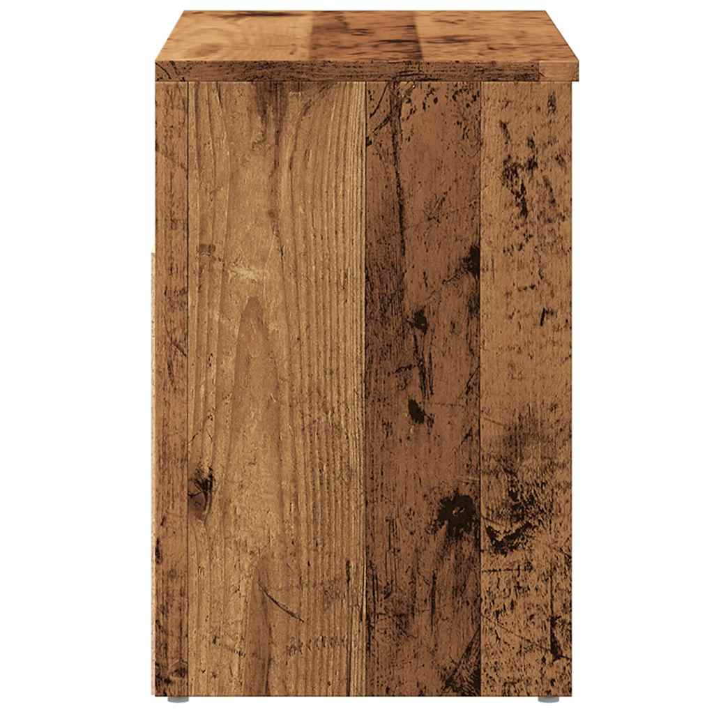 antik fa színű szerelt fa cipőtároló pad 60 x 30 x 45 cm