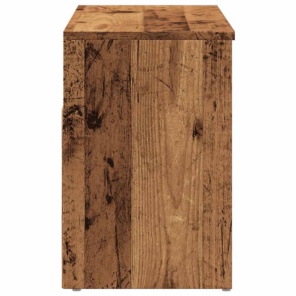 antik fa színű szerelt fa cipőtároló pad 80 x 30 x 45 cm