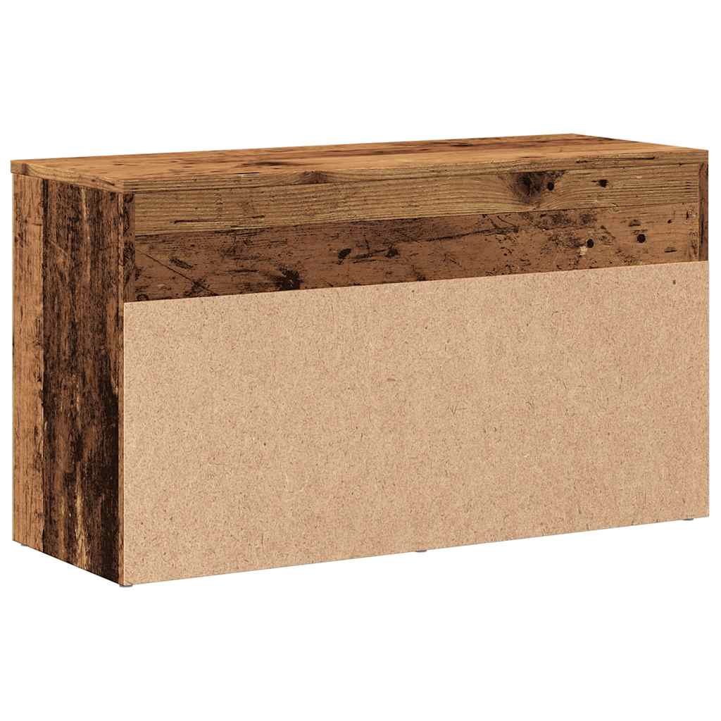 antik fa színű szerelt fa cipőtároló pad 80 x 30 x 45 cm