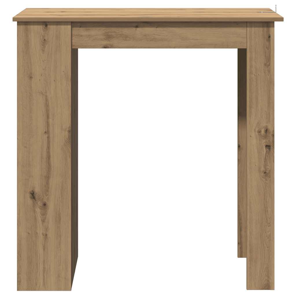 kézműves tölgy szerelt fa bárasztal polccal 102x50x103,5 cm