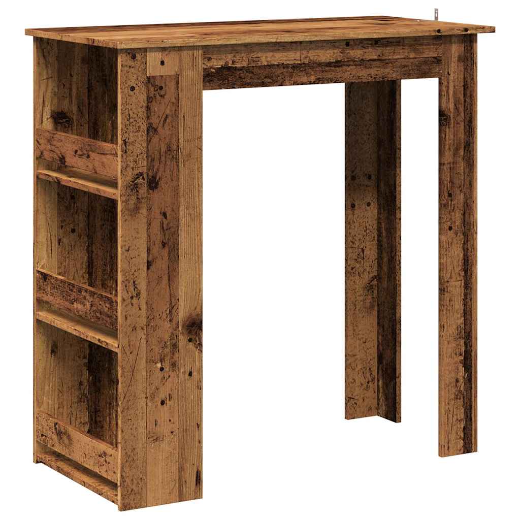 antik fa bárasztal polccal 102 x 50 x 103,5 cm