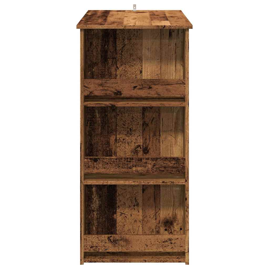 antik fa bárasztal polccal 102 x 50 x 103,5 cm
