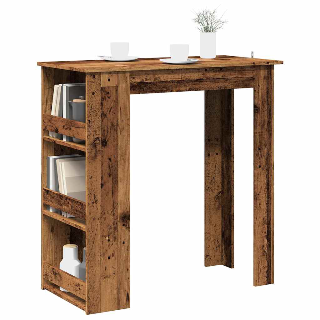 antik fa bárasztal polccal 102 x 50 x 103,5 cm