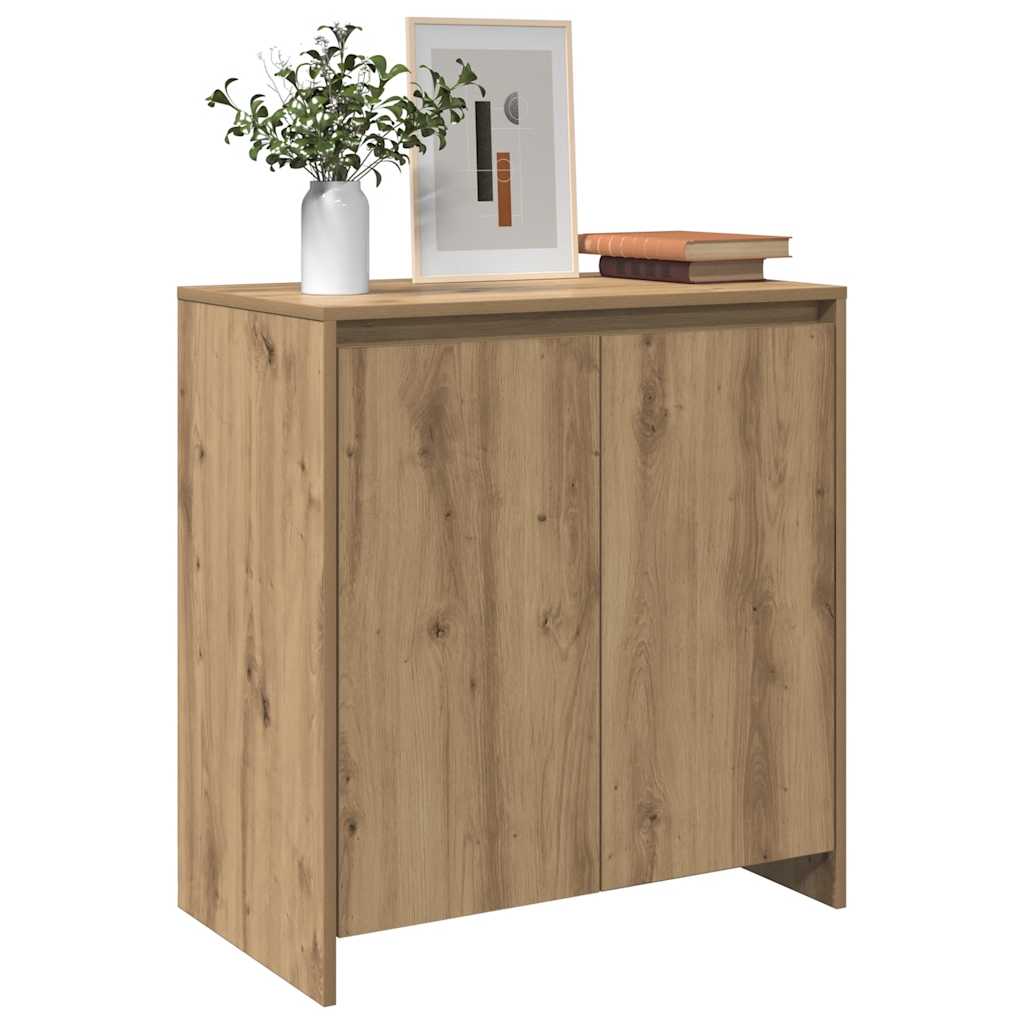 kézműves tölgy színű szerelt fa tálalószekrény 70x41x75 cm