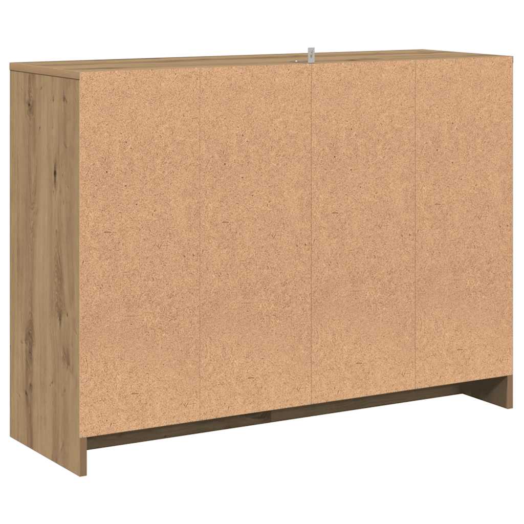 kézműves tölgy színű szerelt fa tálalószekrény 102 x 33 x 75 cm
