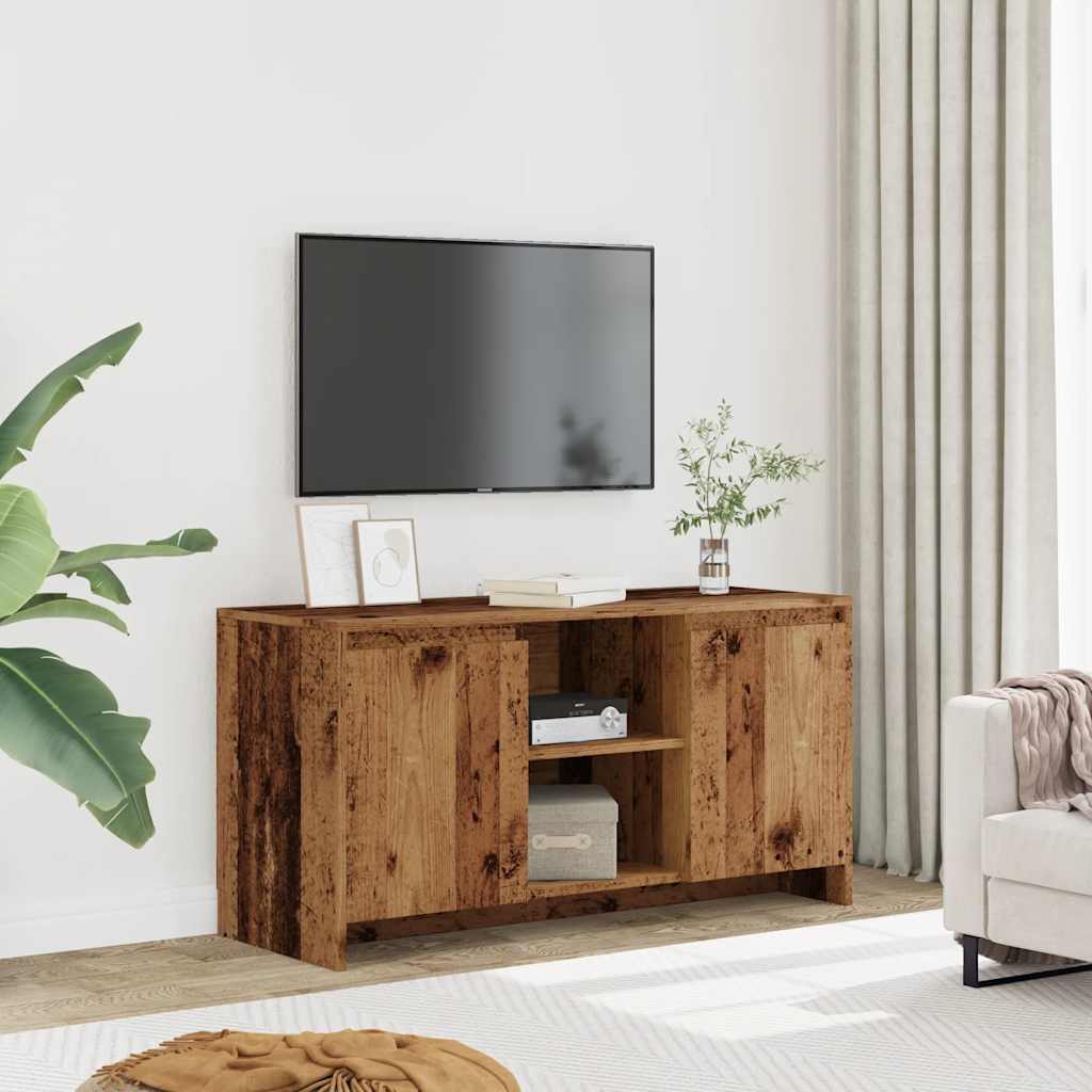 antik fa színű szerelt fa TV-szekrény 102 x 37,5 x 52,5 cm