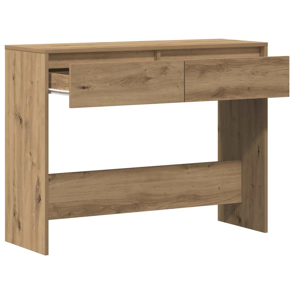kézműves tölgy színű szerelt fa dohányzóasztal 100x35x76,5 cm
