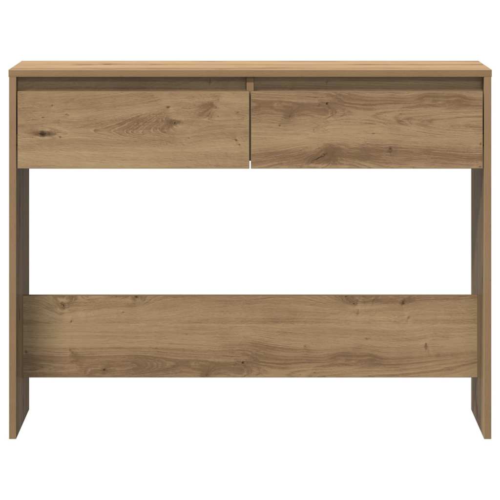 kézműves tölgy színű szerelt fa dohányzóasztal 100x35x76,5 cm