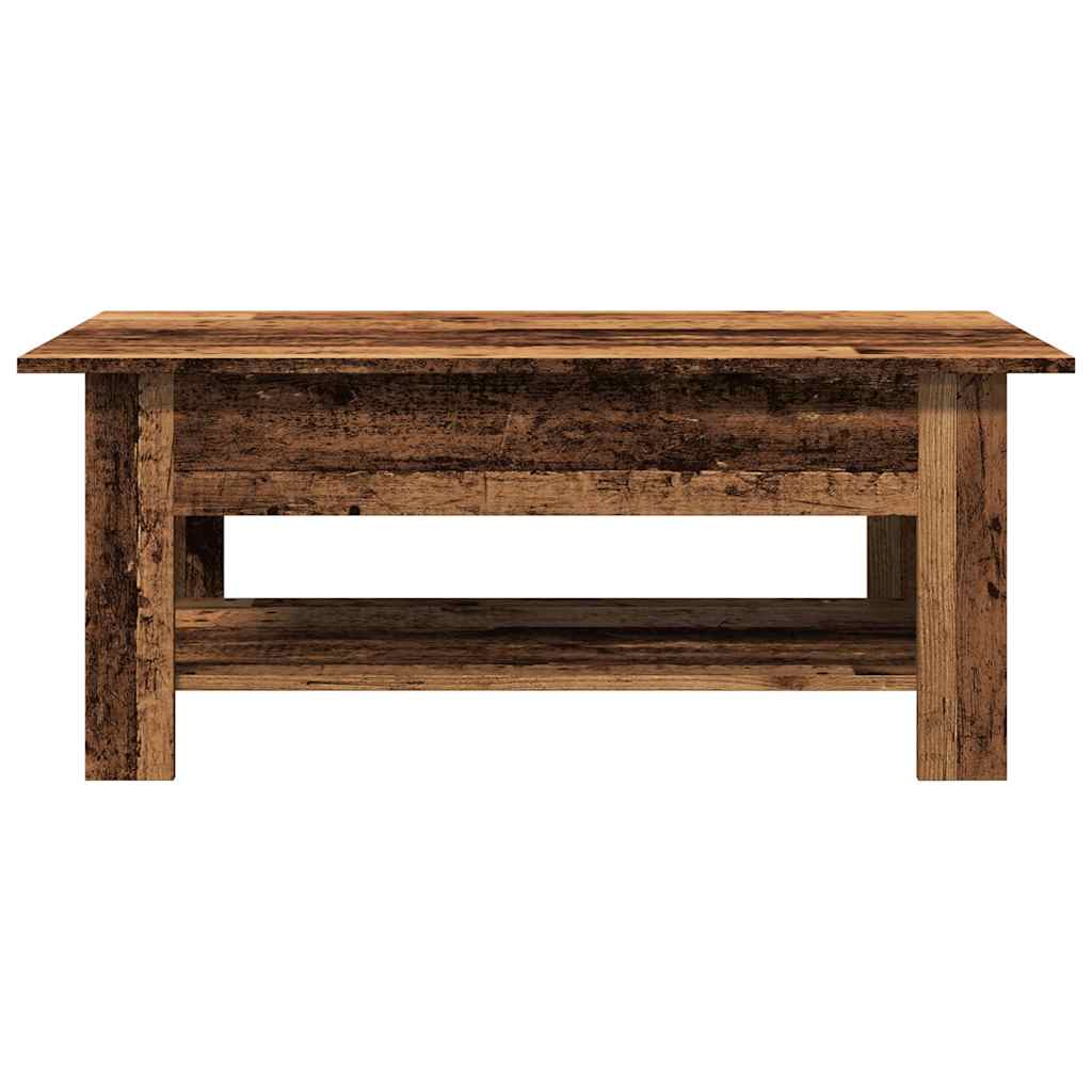 antik fa színű szerelt fa dohányzóasztal 102 x 55 x 42 cm