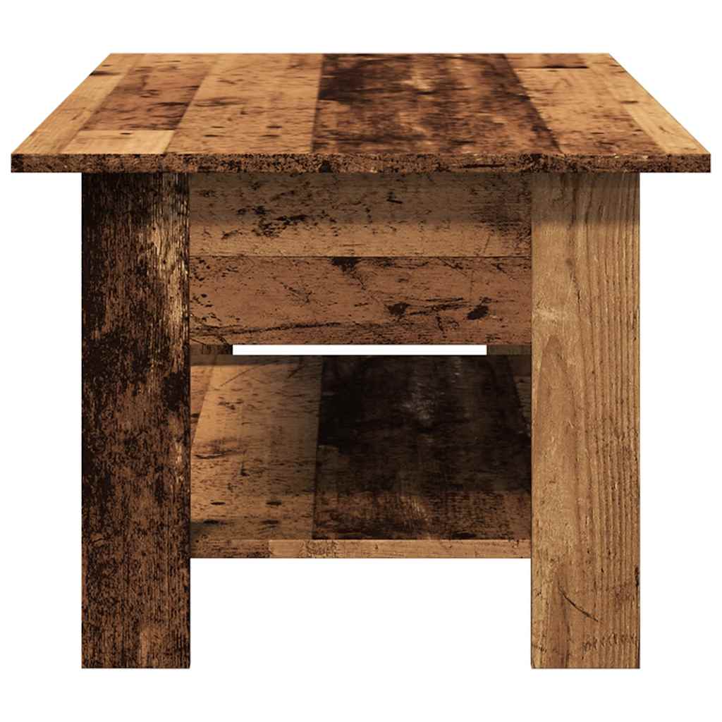antik fa színű szerelt fa dohányzóasztal 102 x 55 x 42 cm