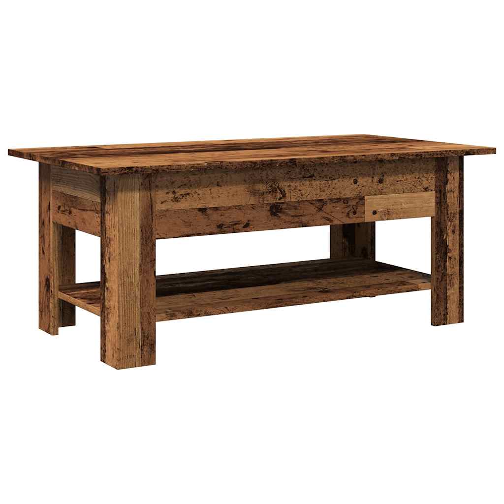 antik fa színű szerelt fa dohányzóasztal 102 x 55 x 42 cm