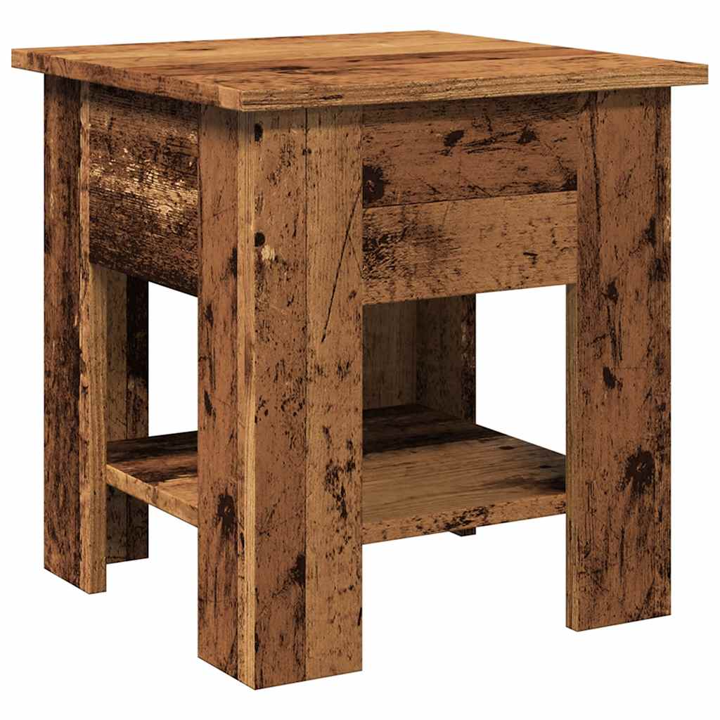 antik fa színű szerelt fa dohányzóasztal 40x40x42 cm