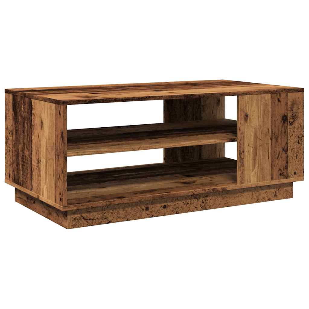 antik fa színű szerelt fa dohányzóasztal 102 x 55 x 43 cm