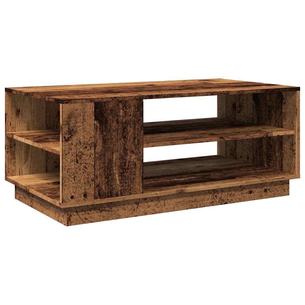 antik fa színű szerelt fa dohányzóasztal 102 x 55 x 43 cm