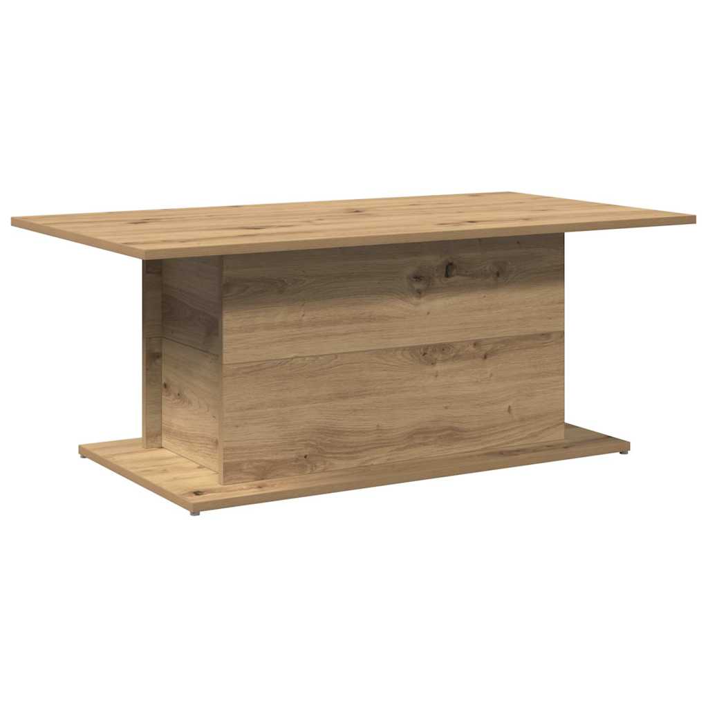 kézműves tölgy színű szerelt fa dohányzóasztal 102x55,5x40 cm