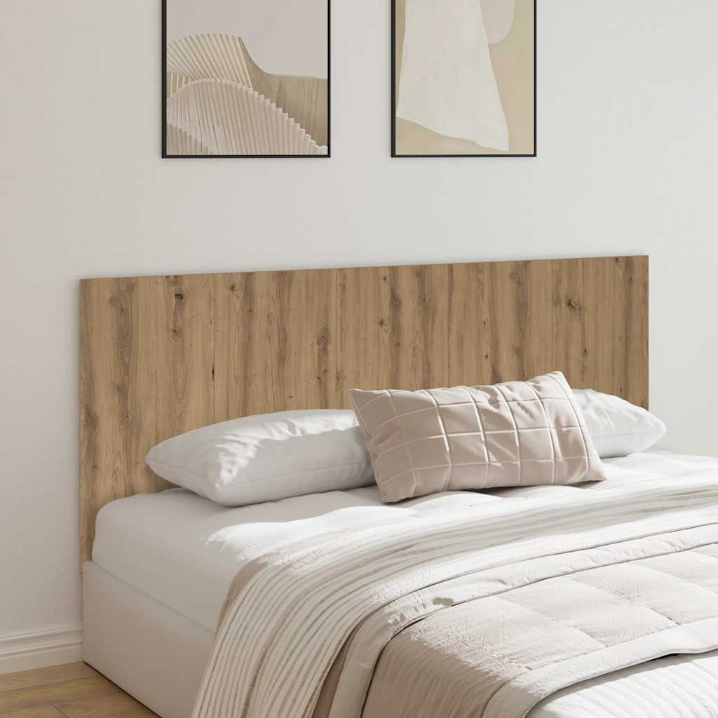 kézműves tölgy színű szerelt fa ágyfejtámla 200x1,5x80 cm