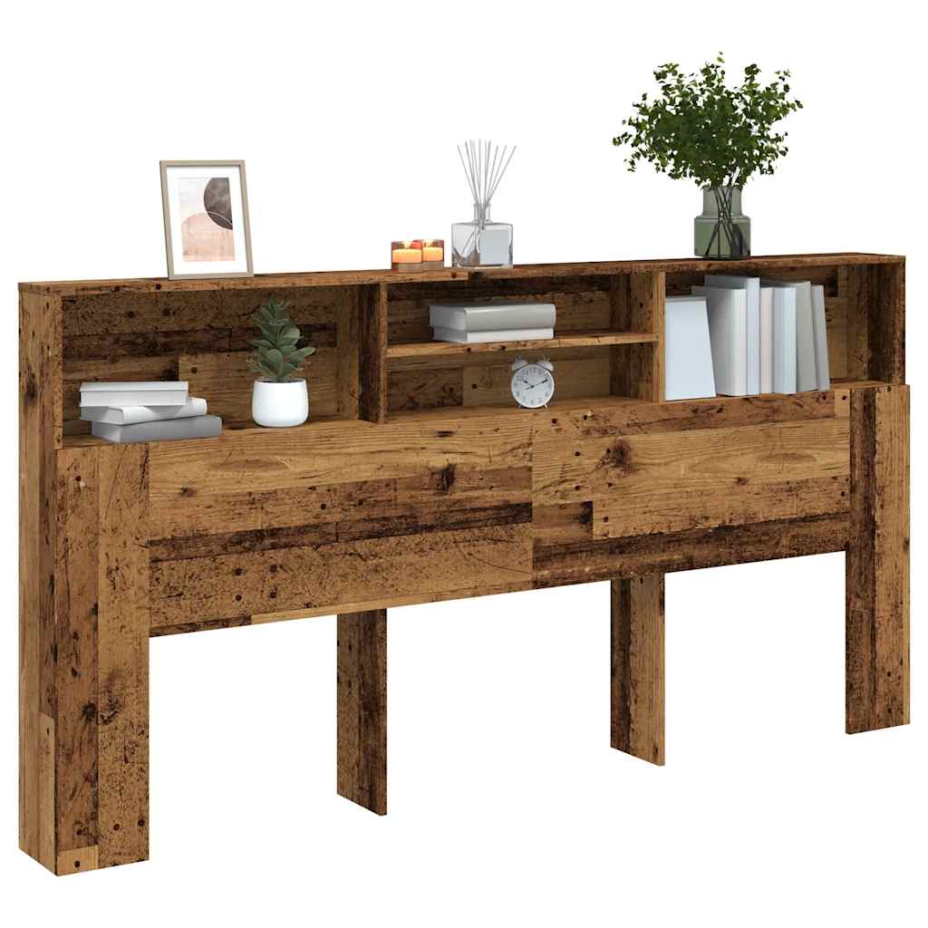 antik fa színű szerelt fa áthidalószekrény 200 x 19 x 103,5 cm