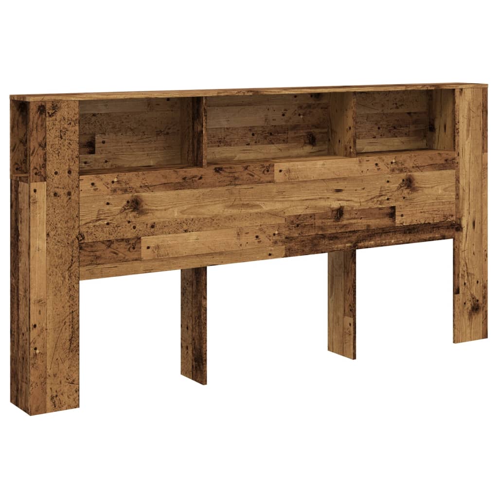 antik fa színű szerelt fa áthidalószekrény 200x18,5x102,5 cm