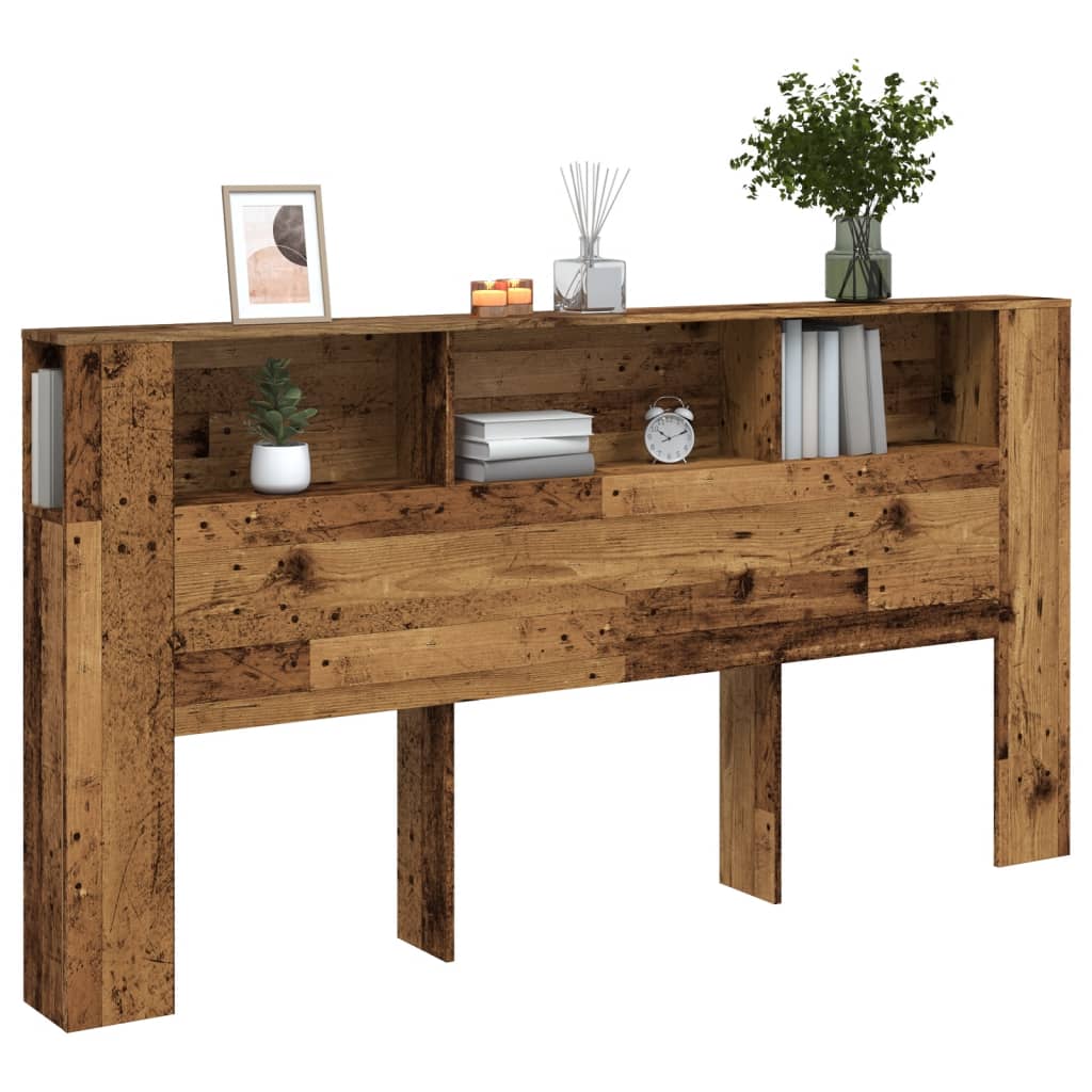 antik fa színű szerelt fa áthidalószekrény 200x18,5x102,5 cm