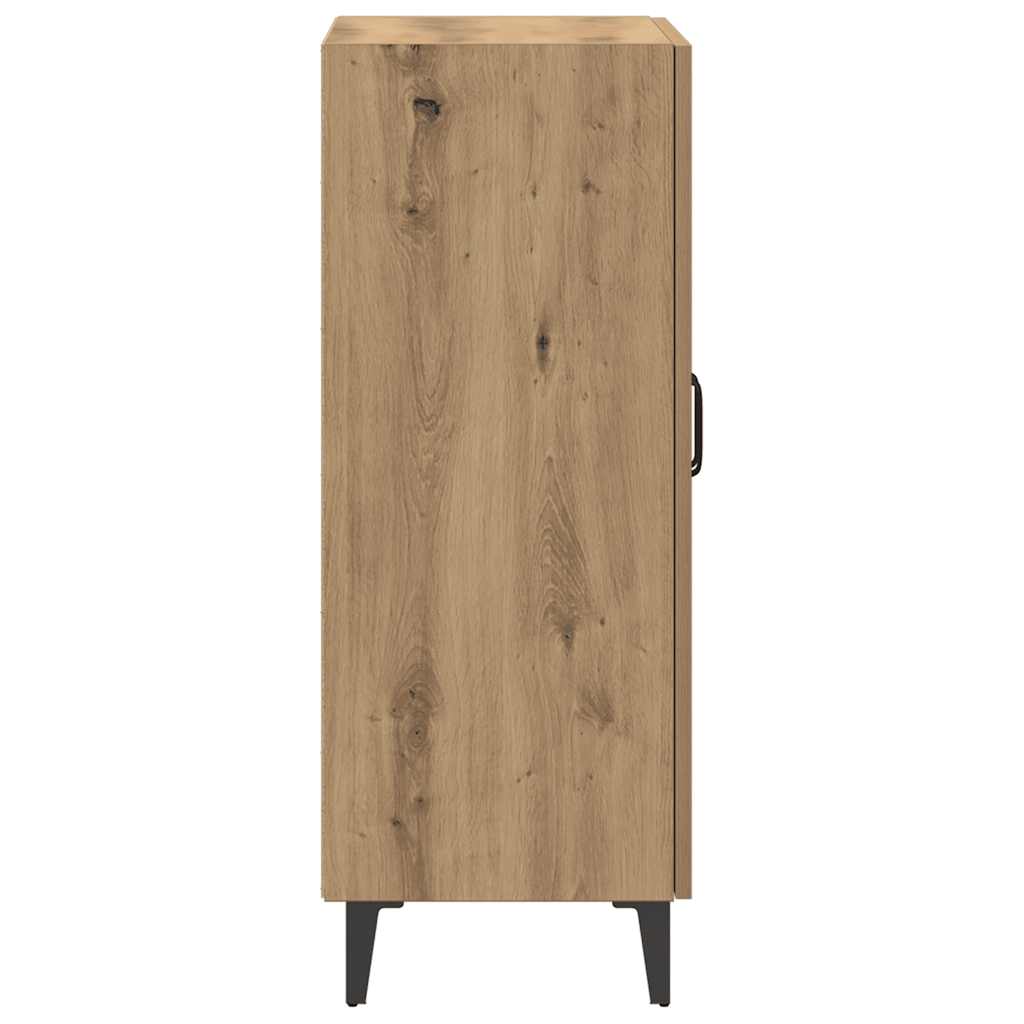 kézműves tölgy színű szerelt fa tálalószekrény 70 x 34 x 90 cm