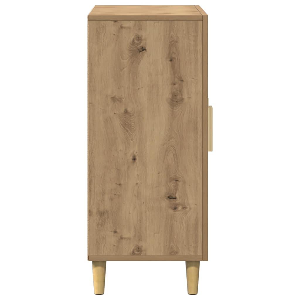 kézműves tölgy színű szerelt fa tálalószekrény 90 x 34 x 80 cm