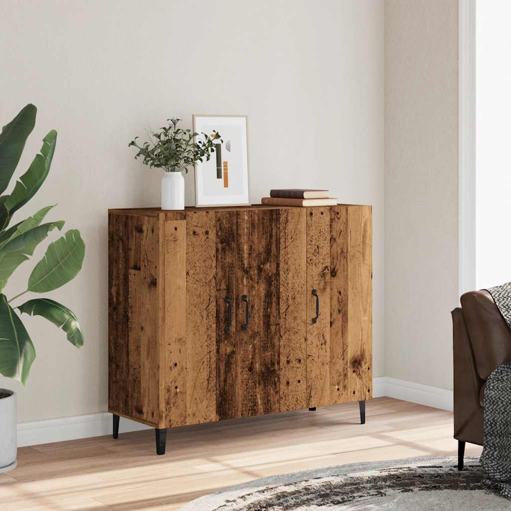 antik fa színű szerelt fa tálalószekrény 90 x 34 x 80 cm