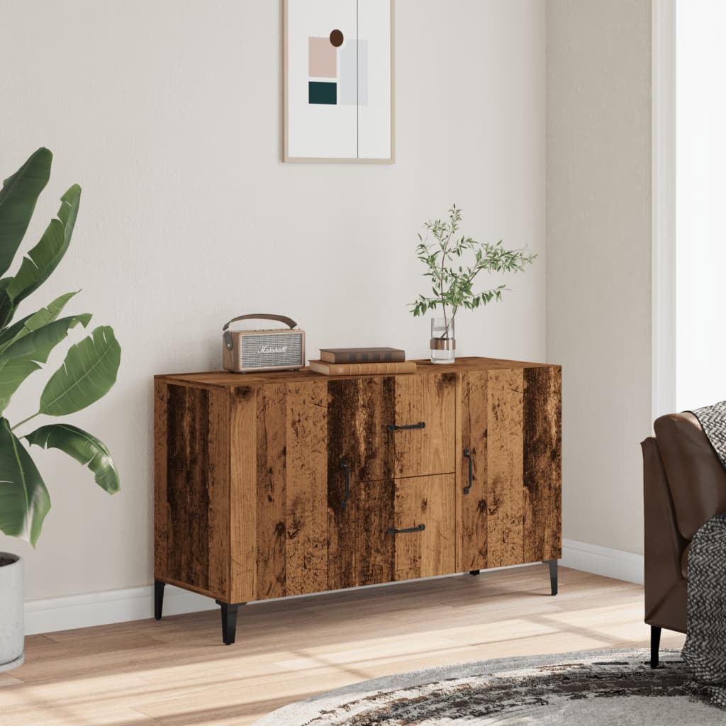 antik fa színű szerelt fa tálalószekrény 100 x 36 x 60 cm