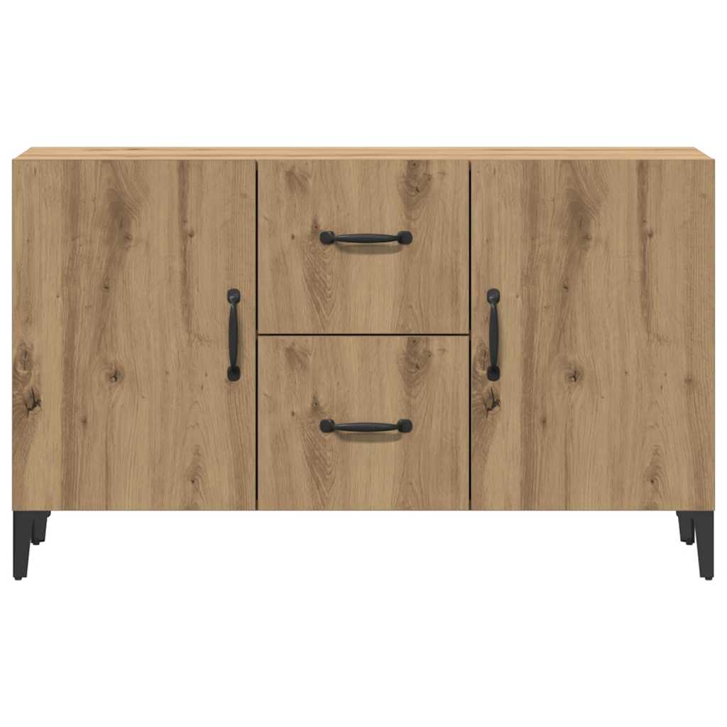 kézműves tölgy színű szerelt fa tálalószekrény 100 x 36 x 60 cm
