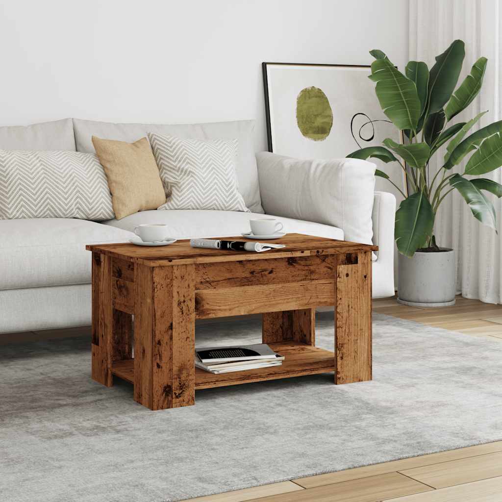 antik fás szerelt fa dohányzóasztal 79 x 49 x 41 cm