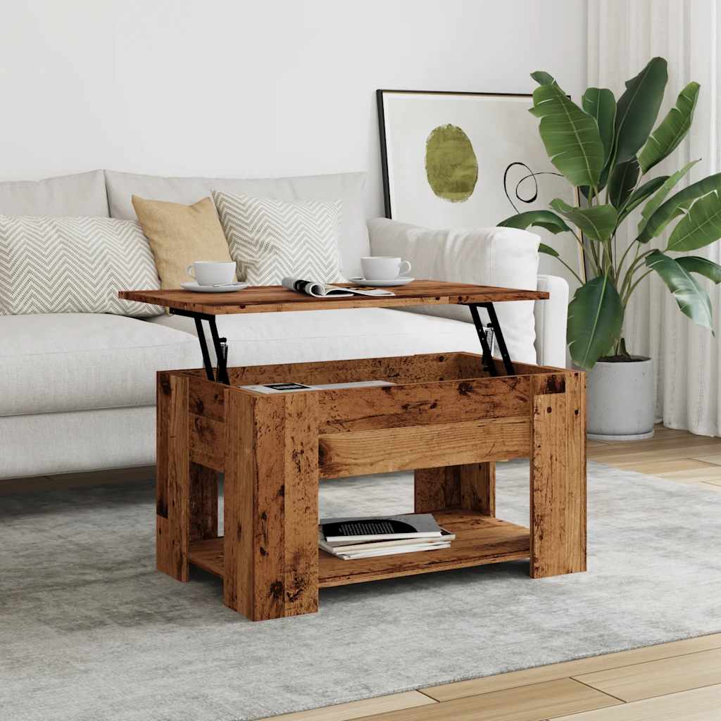 antik fás szerelt fa dohányzóasztal 79 x 49 x 41 cm