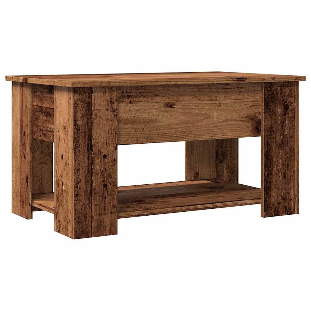 antik fás szerelt fa dohányzóasztal 79 x 49 x 41 cm