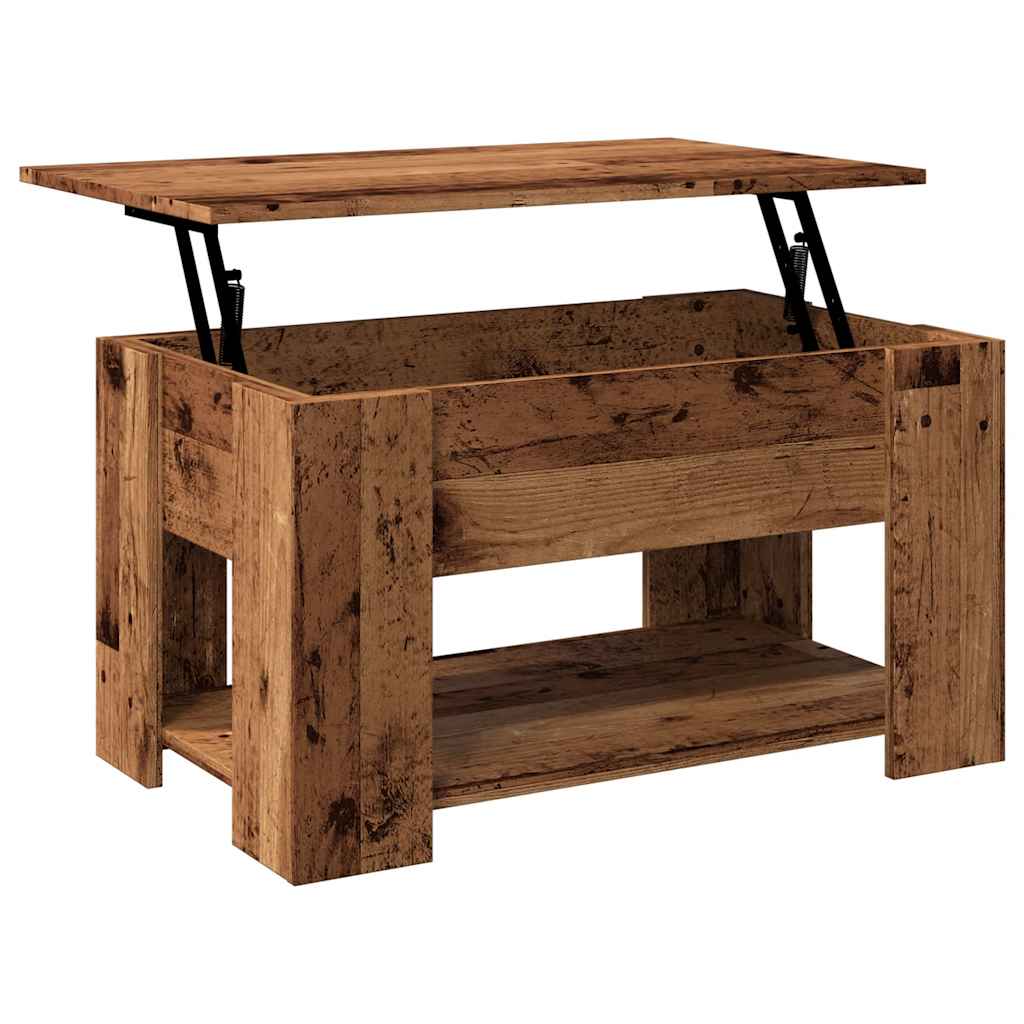 antik fás szerelt fa dohányzóasztal 79 x 49 x 41 cm
