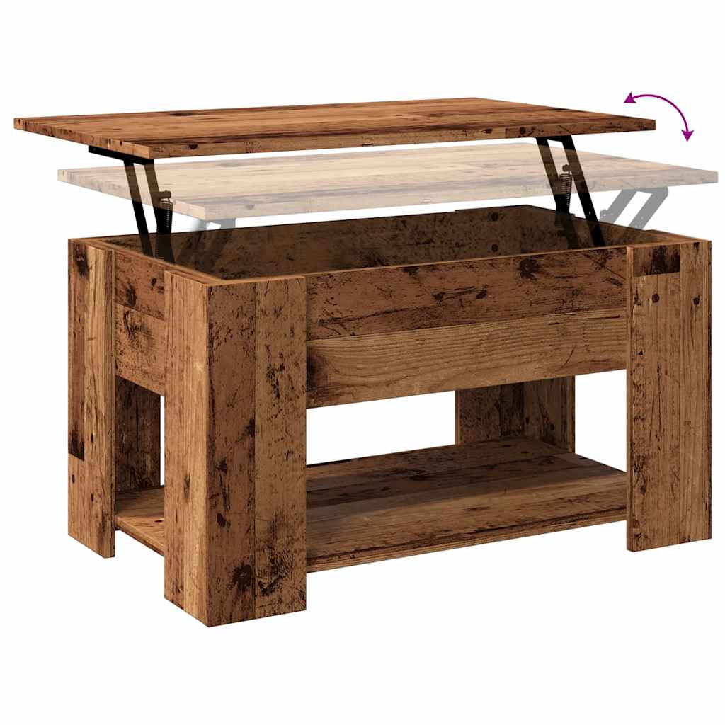 antik fás szerelt fa dohányzóasztal 79 x 49 x 41 cm