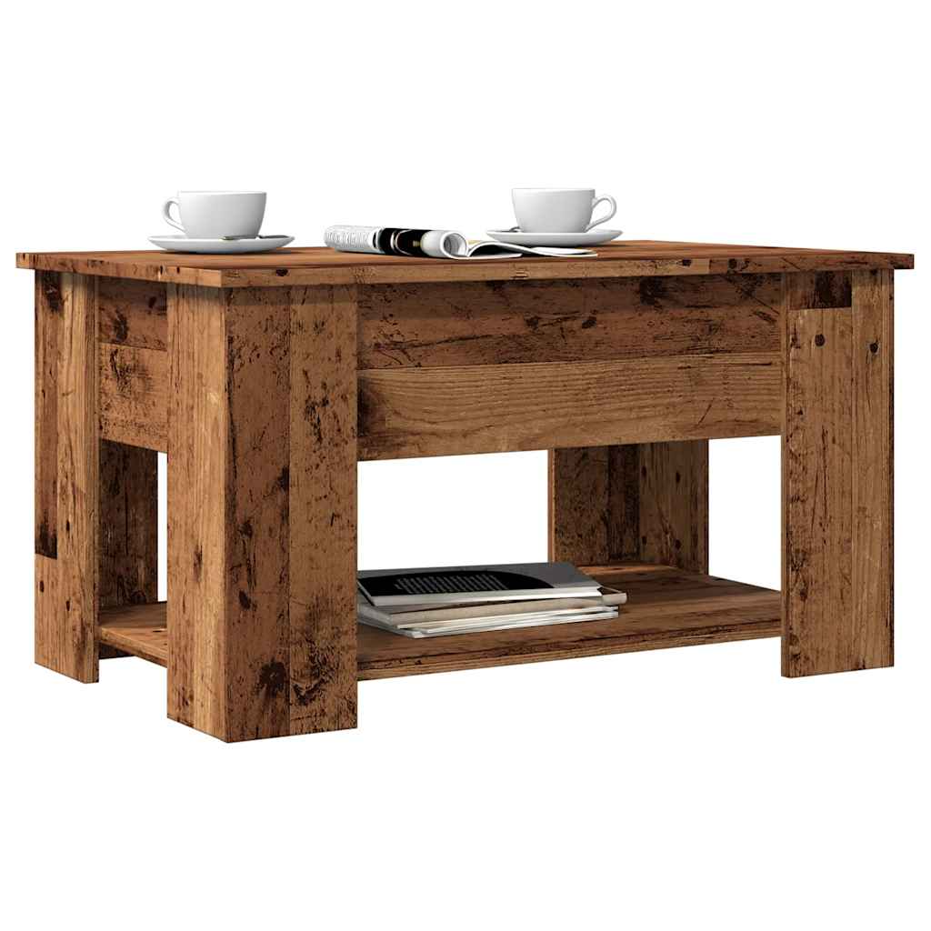 antik fás szerelt fa dohányzóasztal 79 x 49 x 41 cm