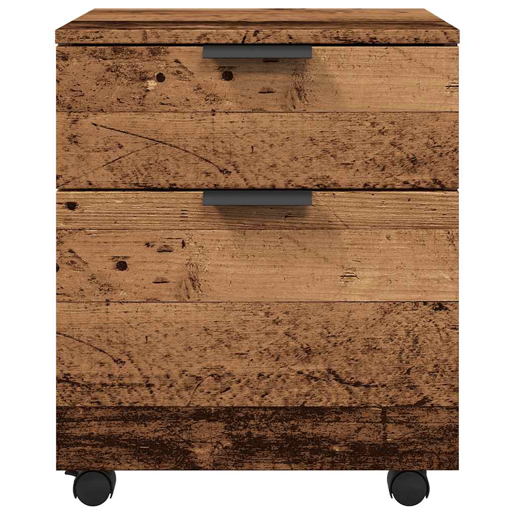 antik fa szerelt fa iratszekrény kerekekkel 45x38x45 cm