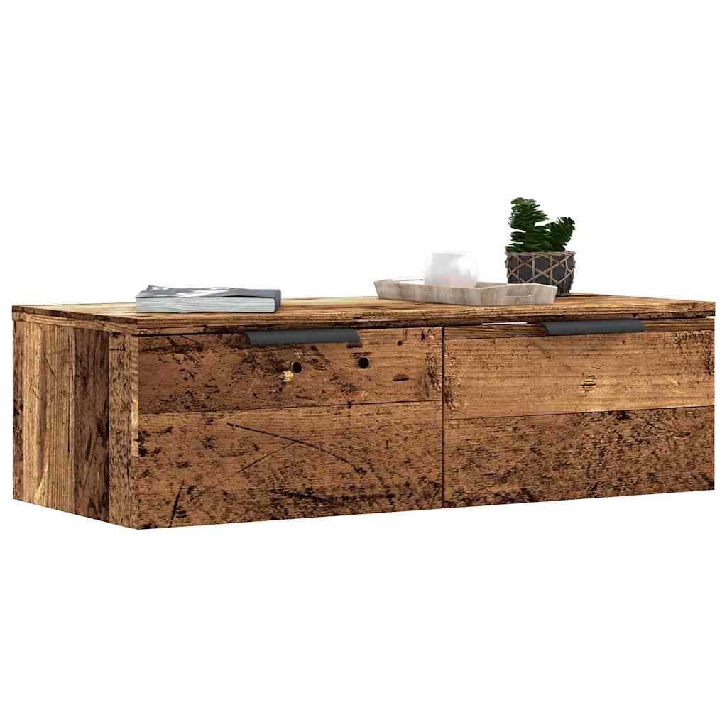 antik fa színű szerelt fa faliszekrény 68 x 30 x 20 cm