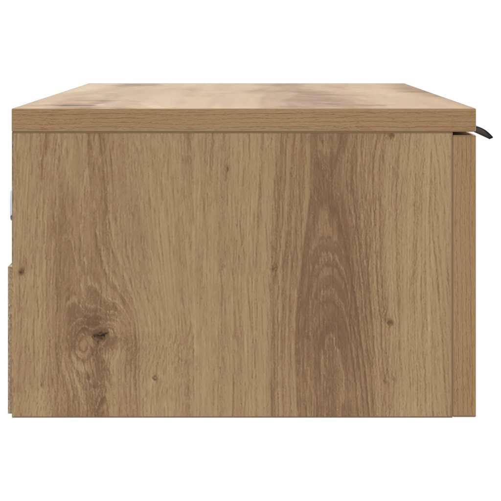 kézműves tölgy színű szerelt fa faliszekrény 60 x 30 x 20 cm
