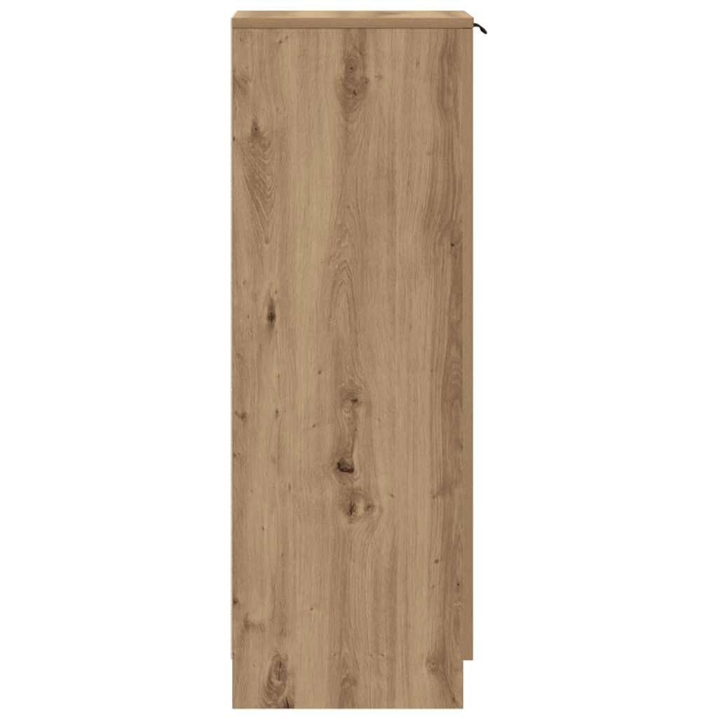 kézműves tölgy színű szerelt fa cipőszekrény 29,5x35x100,5 cm